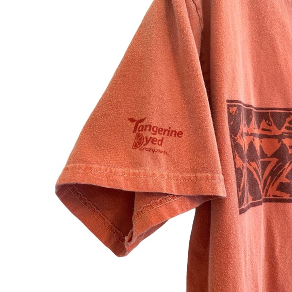 Crazy Shirts Men's Hawaiian Tribal Band Tee T Shirt Tangerine Orange Dyed Large - Picture 5 of 10